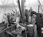 CW3536.jpg   Neverdal ungdomslag på tur med båt og buss nedover Helgeland,  ca. 1955.